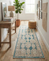Seville Stripes Collection Area Rug -  Granada (Blue) Runner Blue  lifestyle 46