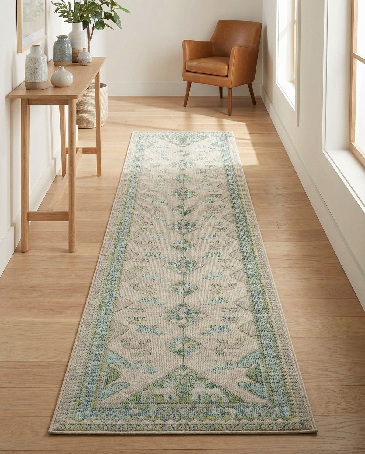 Sedona Vista Collection Area Rug -  Nolina Runner Green  lifestyle 97
