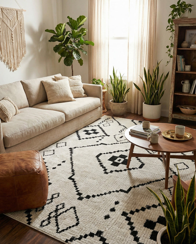 Tangier Treasures Collection Area Rug -  Chefchaouen Rectangle Ivory  lifestyle 12