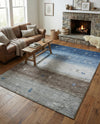 Zagros Shades Collection Area Rug -  Sisakht Rectangle Blue Gray  lifestyle 22