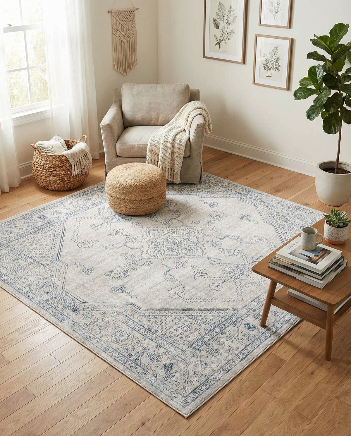 Coastal Haven Collection Area Rug -  Marina Square Gray  lifestyle 224