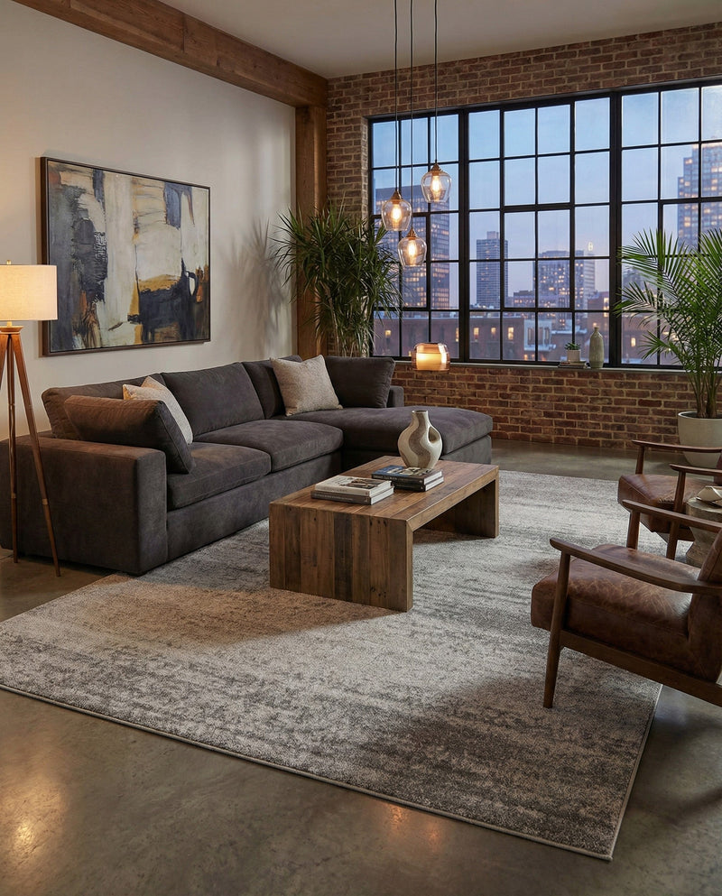 Studio Haven Collection Area Rug -  Gallery (Gray) Rectangle Gray  lifestyle 24
