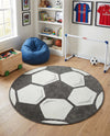 Wonder Tykes Collection Area Rug -  Mirth Round Black and White  lifestyle 23