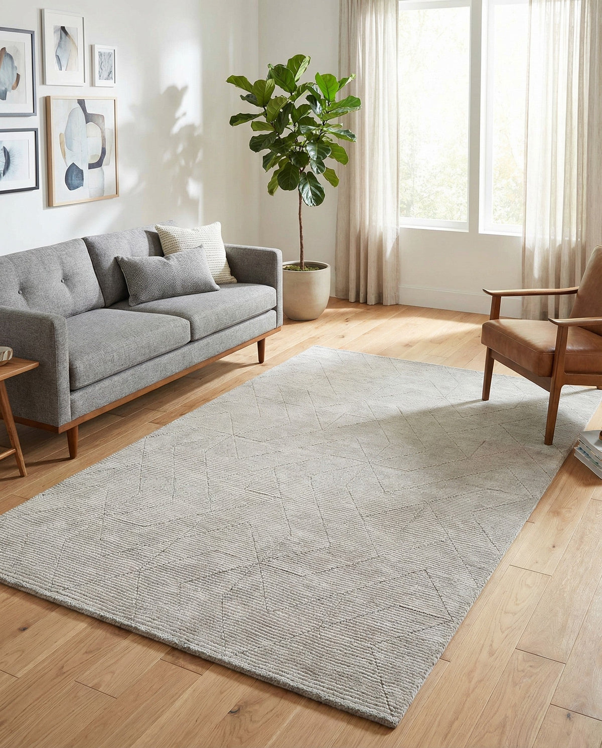 Nordic Loom Geometric Collection Area Rug - Oslo Rectangle Steel gray  lifestyle 22
