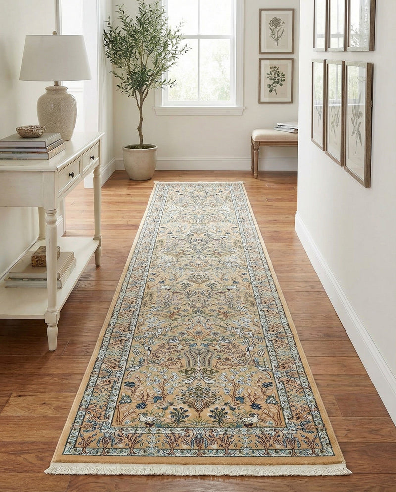 Persian Elegance Collection Area Rug -  Kerman (Beige) Runner Beige  lifestyle 45