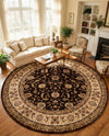 Jaipur Elegance Collection Area Rug -  Nahargarh (Brown) Round Brown  lifestyle 34