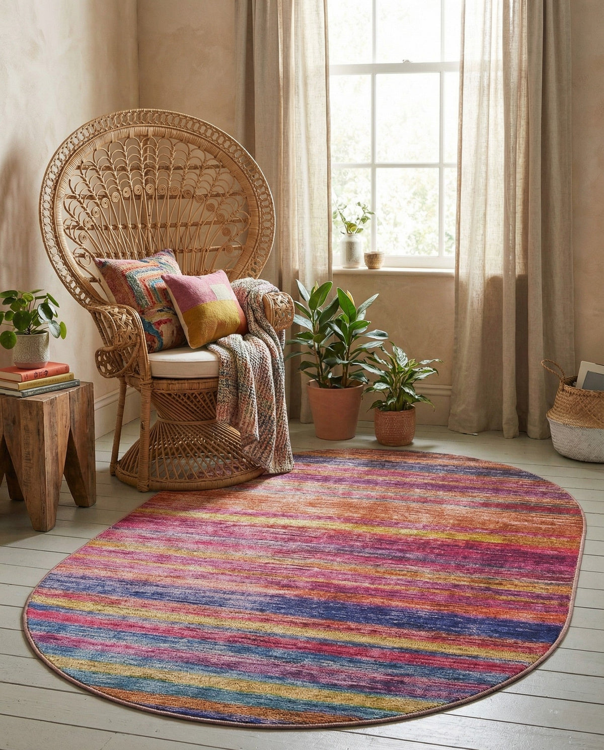 Sahara Essence Collection Area Rug - Oasis (Multi) Oval Multi  lifestyle 85