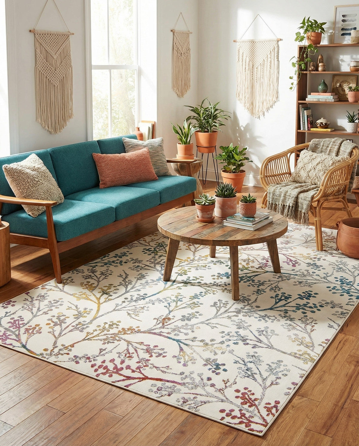 Meadow Breeze Collection Area Rug -  Sunbeam Rectangle Ivory  lifestyle 36