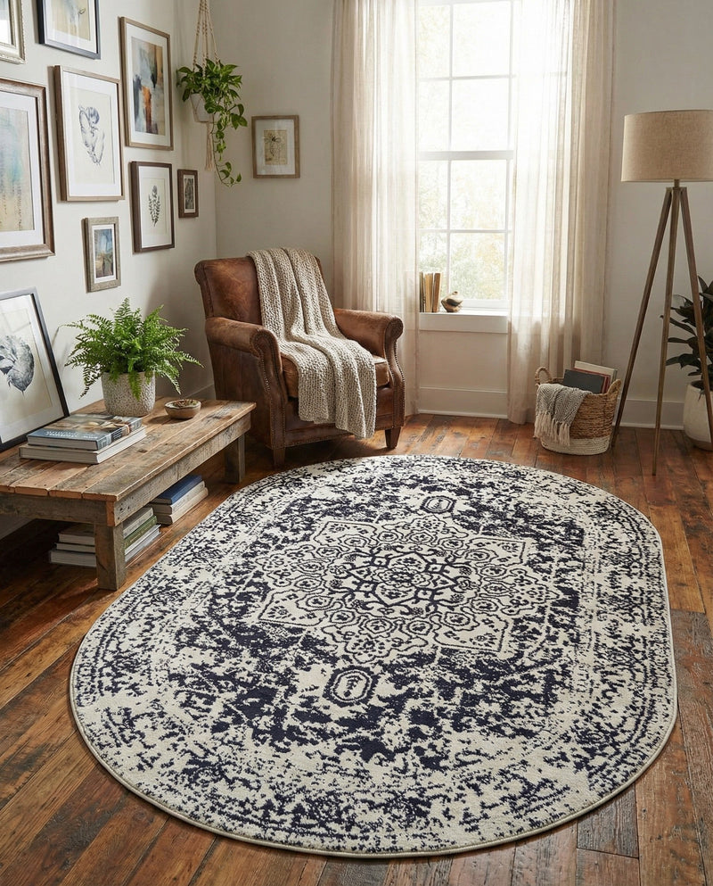 Georgetown Rugs Collection Area Rug - Dupont (Blue) Oval Blue  lifestyle 63