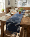 Thar Cotton Collection Area Rug - Jaisalmer (Navy Blue) Table Runner Navy Blue  lifestyle 59