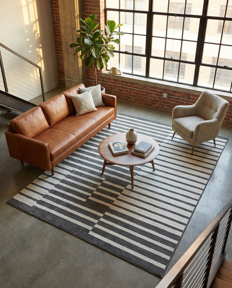 Copenhagen Edge Collection Area Rug -  Vesterbro Rectangle Gray  lifestyle 29