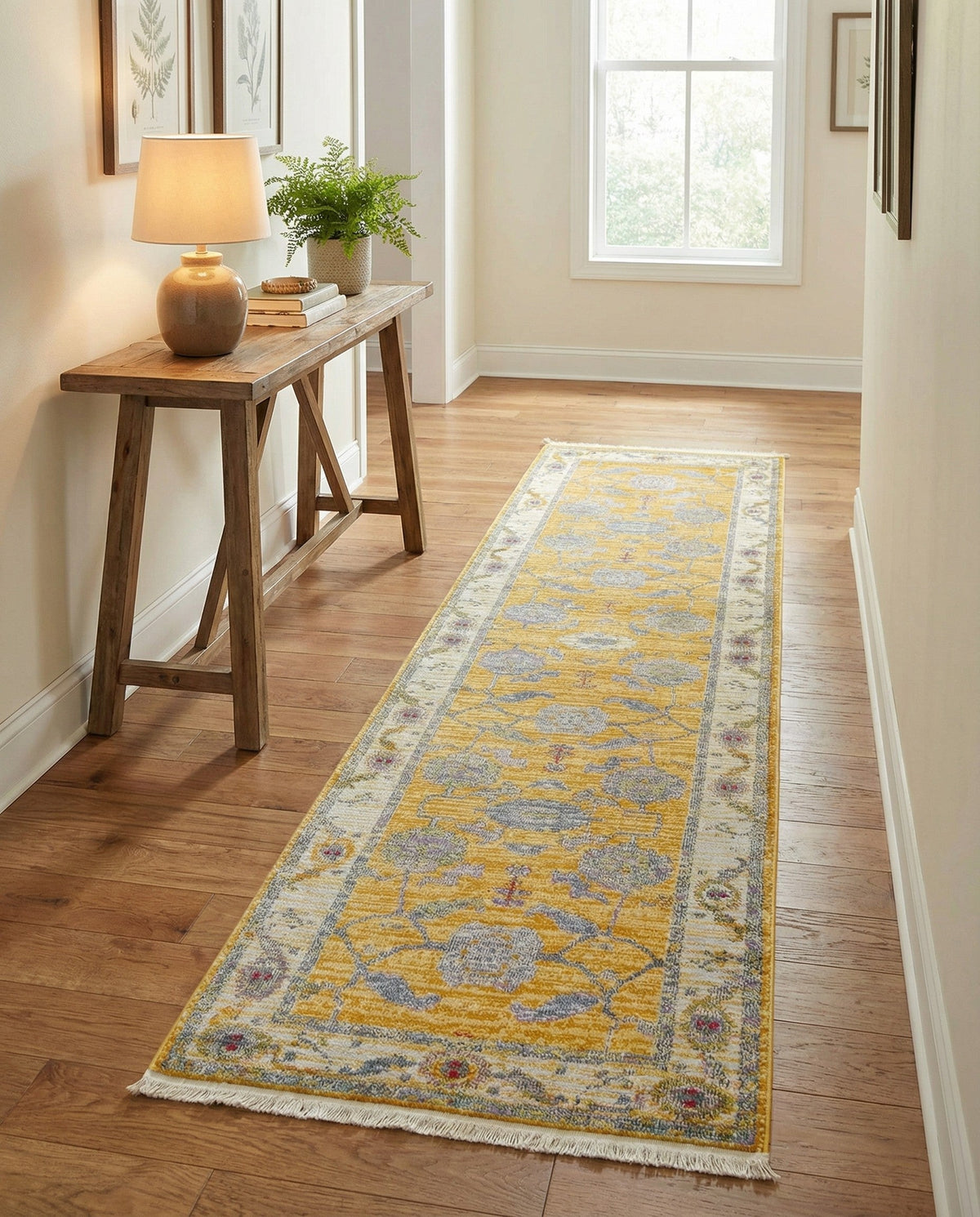 Arcadia Rugs Collection Area Rug - Eden (Yellow) Runner Yellow  lifestyle 86