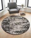 Urban Terrace Collection Area Rug -  Midtown Round Black and White  lifestyle 69