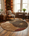 Bistro Lounge Collection Area Rug -  Cappuccino Round Beige  lifestyle 49