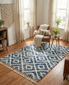 Cozy Cove Shag Collection Area Rug -  Dunes Rectangle Blue  lifestyle 44