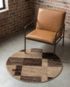 Autumn Meadow Collection Area Rug -  Sycamoreside (Light Brown) Round Light Brown  lifestyle 70