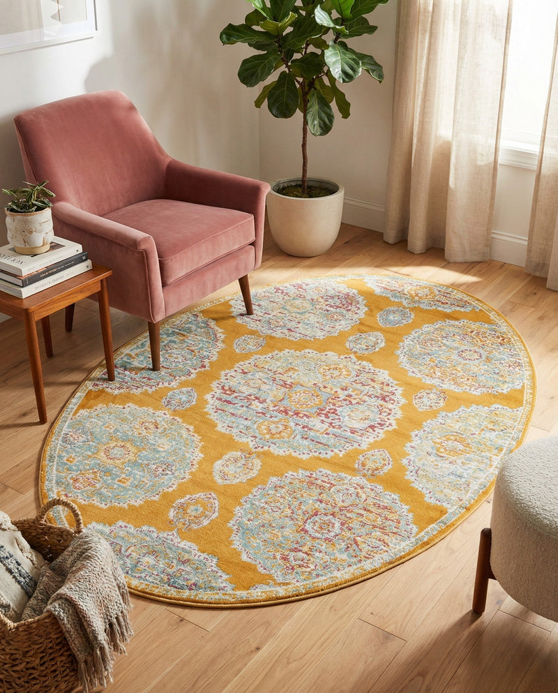 Arcadia Rugs Collection Area Rug -  Atlantis (Orange) Oval Orange  lifestyle 68