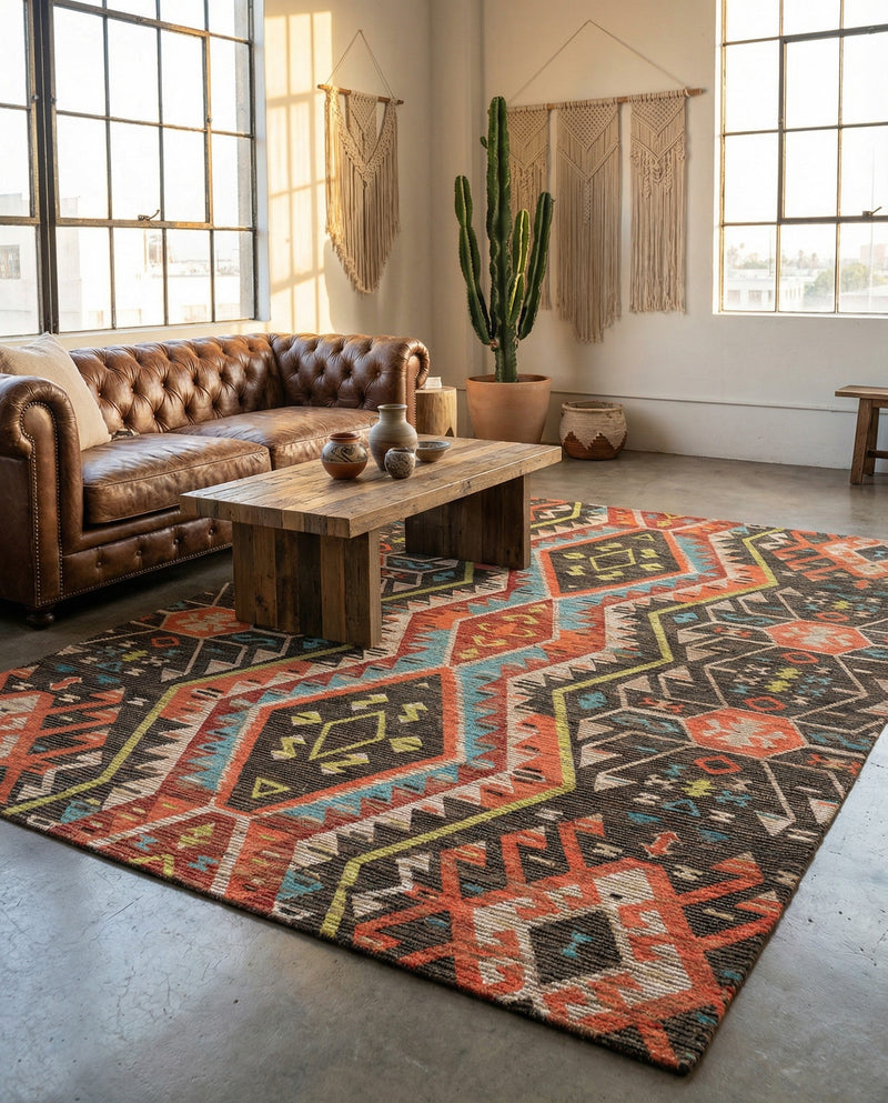 Savannah Threads Collection Area Rug - Yosemite Rectangle Multi  lifestyle 7