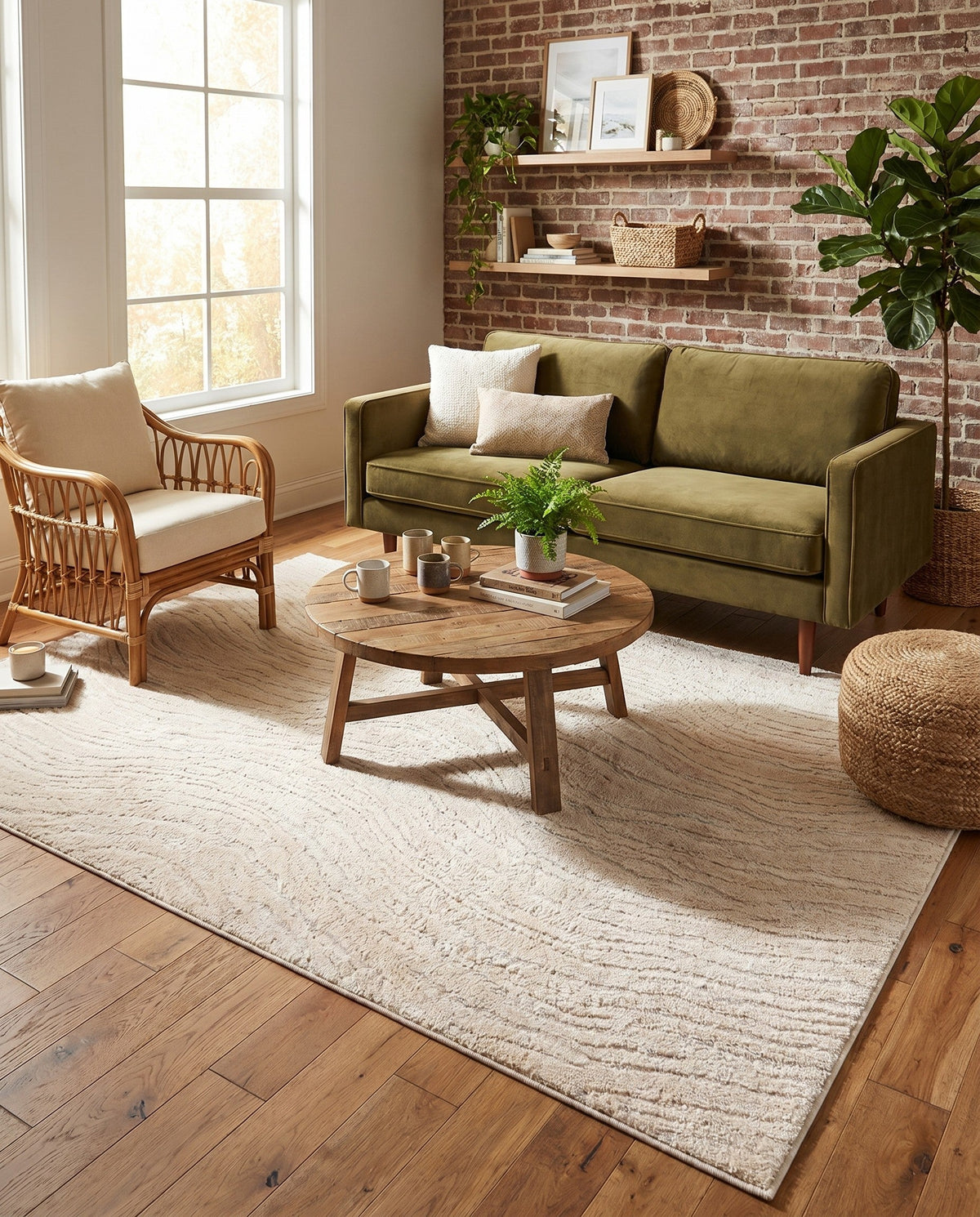 Sienna Collection Area Rug -  Garda Rectangle Ivory  lifestyle 55