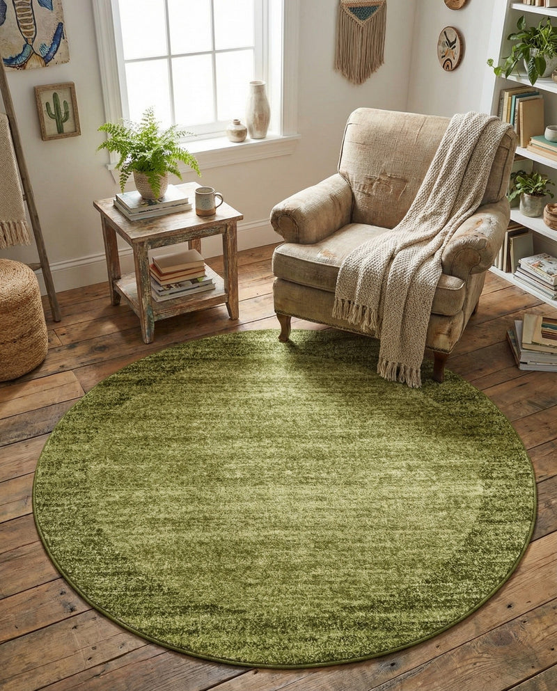 Studio Haven Collection Area Rug -  Conservatory (Light Green) Round Light Green  lifestyle 64