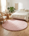 Eternal Plush Oasis Collection Area Rug -  Tranquility (Pink Lace) Round Pink Lace  lifestyle 66