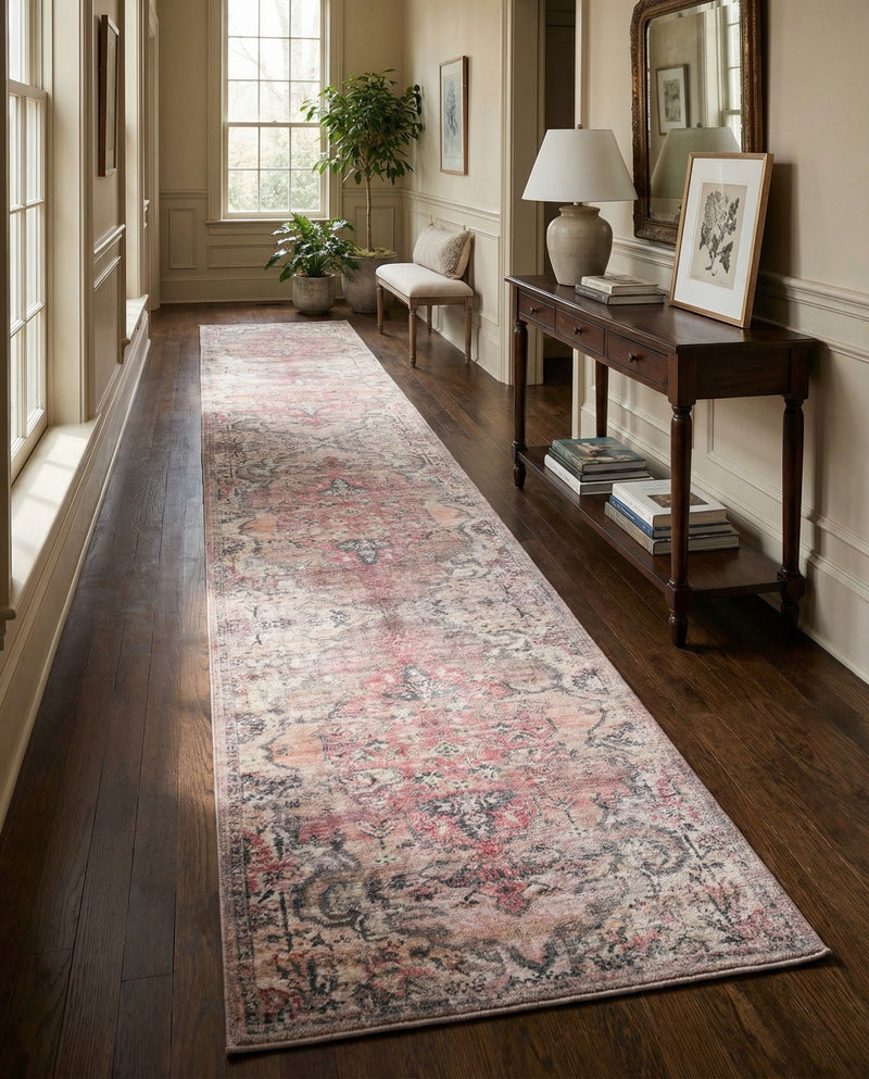 Vintage Memories Collection Area Rug - Echoes Runner Beige pink  lifestyle 56