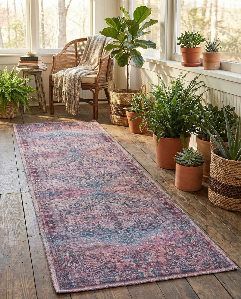 Zahara Oasis Collection Area Rug -  Agadir Runner Antique Rust Red  lifestyle 56