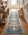 Parisian Elegance Collection Area Rug - Versailles (Teal) Runner Teal  lifestyle 48