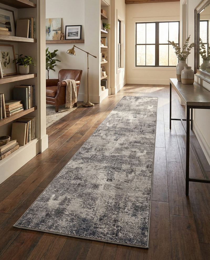 Riviera Elegance Collection Area Rug -  Grasse Runner Dark Gray  lifestyle 74