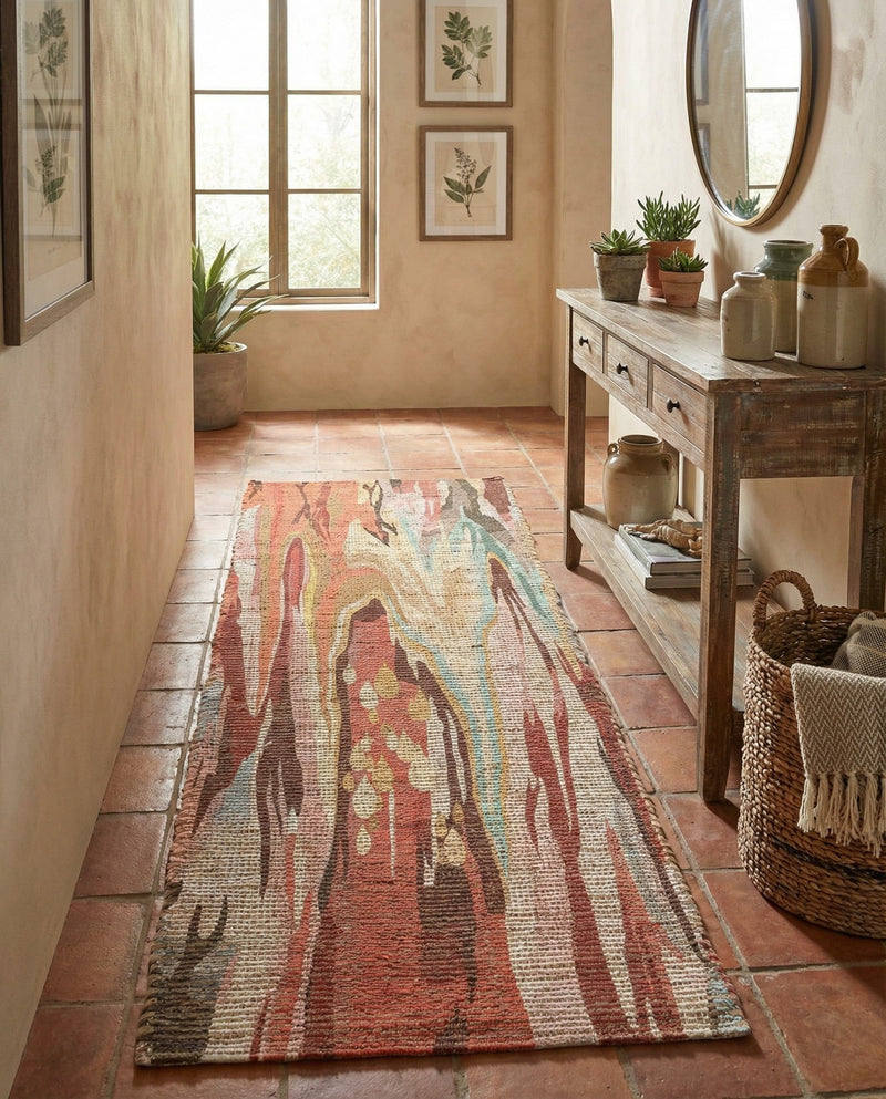 Savannah Threads Collection Area Rug -  Taklamakan Runner Multi  lifestyle 45