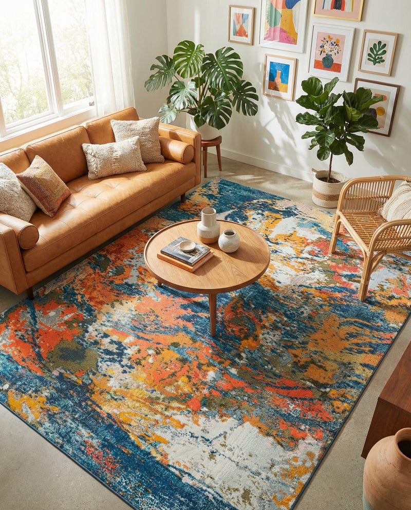 Colorburst Oasis Collection Area Rug -  Chroma Rectangle Multi  lifestyle 23