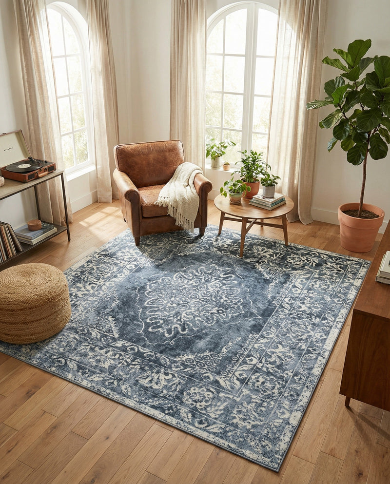 Cambridge Classics Collection Area Rug -  Magdalene (Blue) Square Blue  lifestyle 59