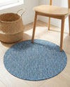 Seaside Serenity Collection Area Rug - Veranda (Blue) Round Blue  lifestyle 36