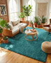 Plush Oasis Collection Area Rug - Serenity (Deep Aqua Blue) Rectangle Deep Aqua Blue  lifestyle 15