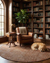 Berkshire Estate Collection Area Rug - Windsor (Cocoa Bean Brown) Round Cocoa Bean Brown  lifestyle 24