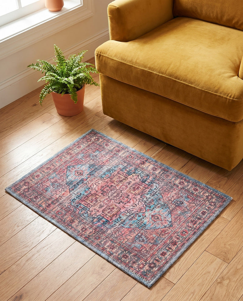 Zahara Oasis Collection Area Rug -  Fez Rectangle Blue  lifestyle 14