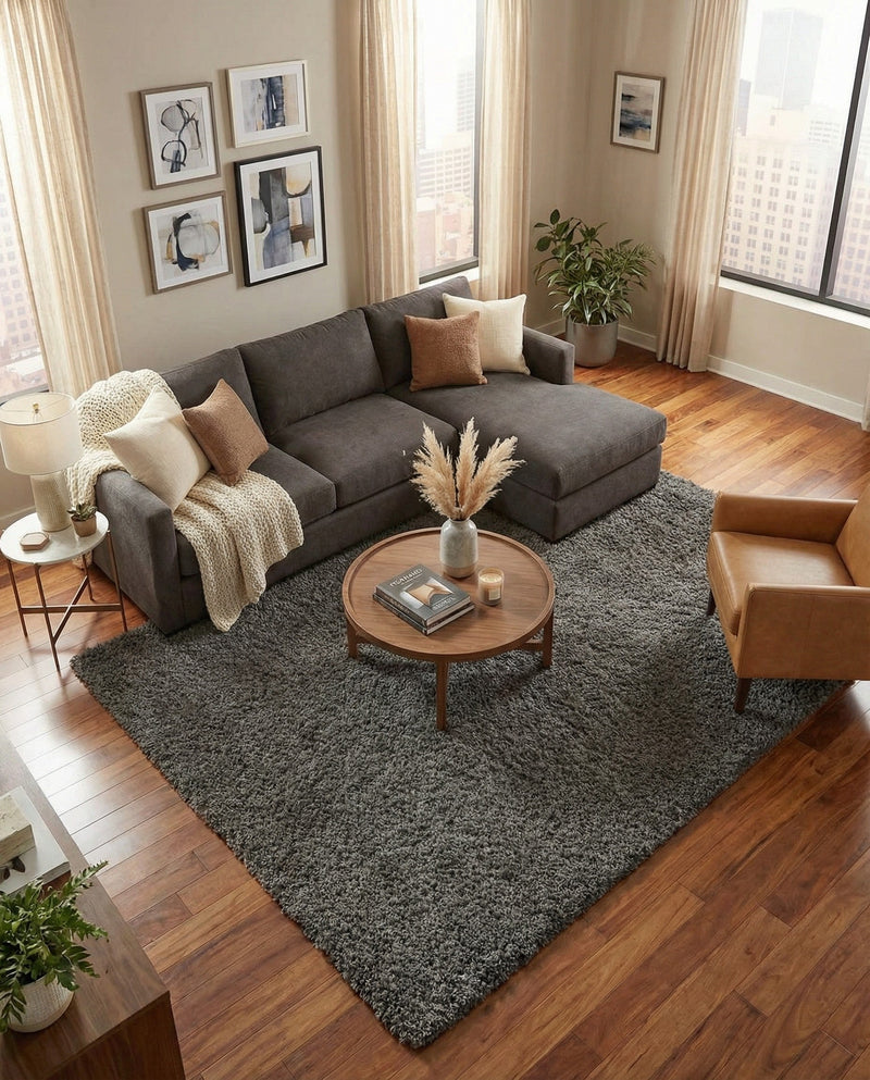 Eternal Plush Oasis Collection Area Rug -  Tranquility (Smoke) Rectangle Smoke  lifestyle 20