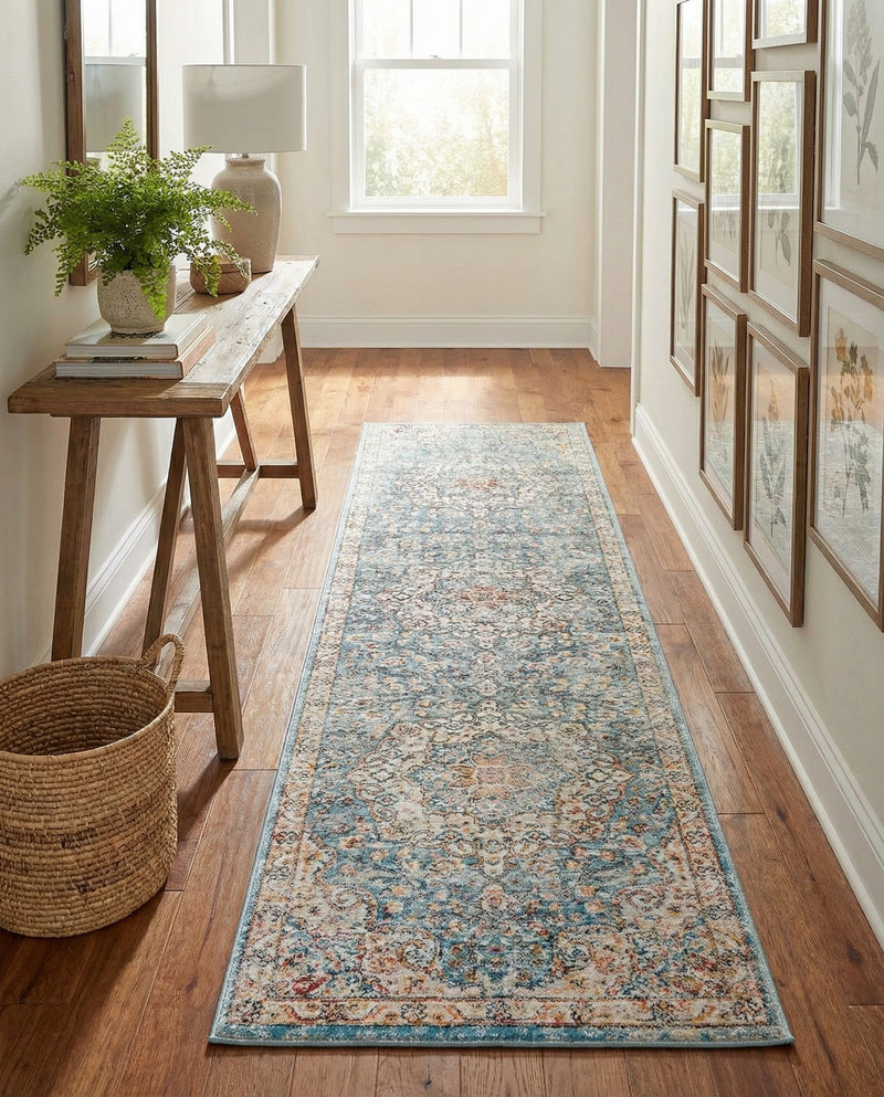Coastal Haven Collection Area Rug - Seabreeze (Blue) Runner Blue  lifestyle 43