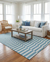 Seaside Stripes Collection Area Rug - Cabana (Light Aqua) Rectangle Light Aqua  lifestyle 8