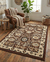 Tabriz Tapestry Collection Area Rug - Sahand (Brown) Rectangle Brown  lifestyle 8
