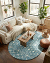 Berber Lattice Shag Collection Area Rug - Atlas (Light Blue) Oval Light Blue  lifestyle 45