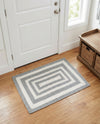 Sustainable Strands Indoor-Outdoor Oasis Collection Area Rug - Harborview Rectangle Gray and White  lifestyle 31