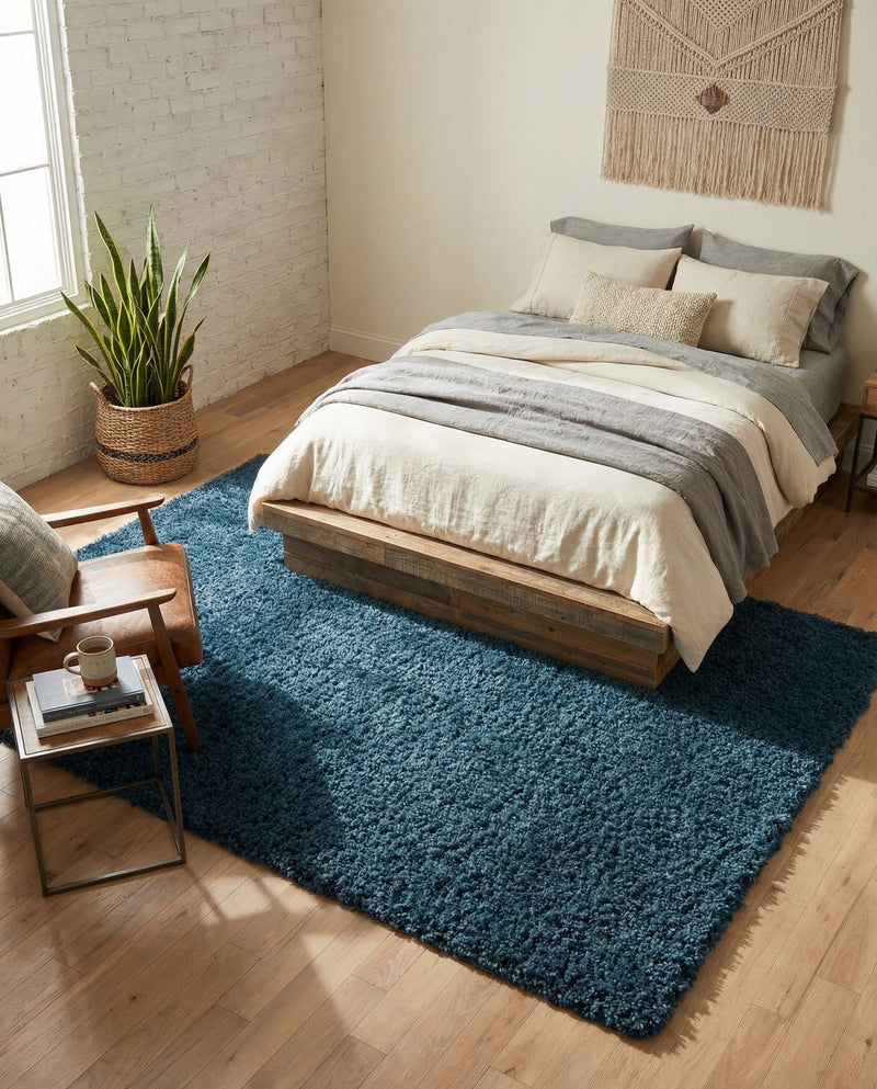 Plush Oasis Collection Area Rug - Serenity (Sapphire Blue) Rectangle Sapphire Blue  lifestyle 29