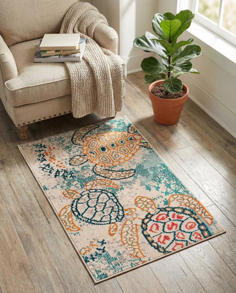 Sorrento Shores Collection Area Rug -  Massa Rectangle Beige  lifestyle 19