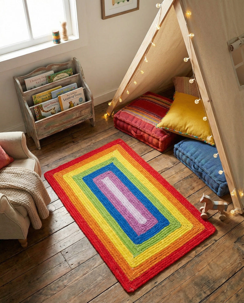 Sunset Isle Wool Braids Collection Area Rug - Paradise Rectangle Multi  lifestyle 13