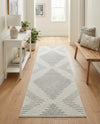 Seychelles Stripes Collection Area Rug - Mahe (Ivory and Gray) Runner Ivory and Gray  lifestyle 29