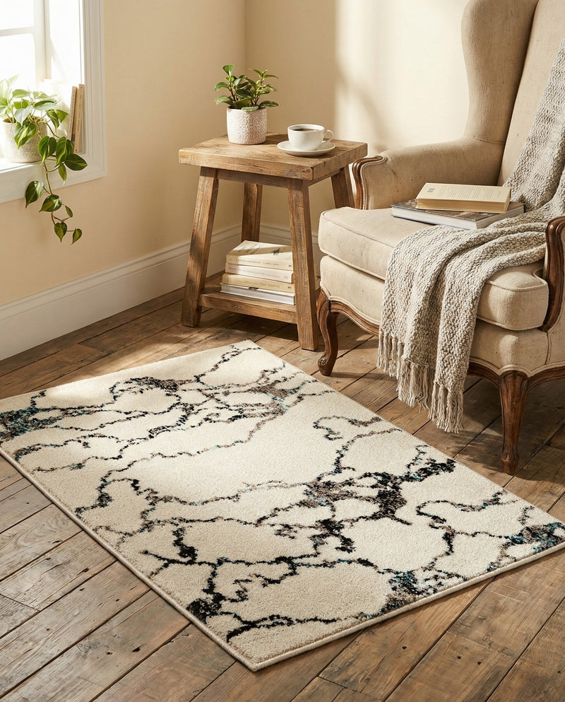 Brighton Terrace Collection Area Rug -  Aldrington Rectangle Ivory  lifestyle 45