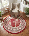 Soho Elegance Collection Area Rug -  Mercer (Red) Round Red  lifestyle 51