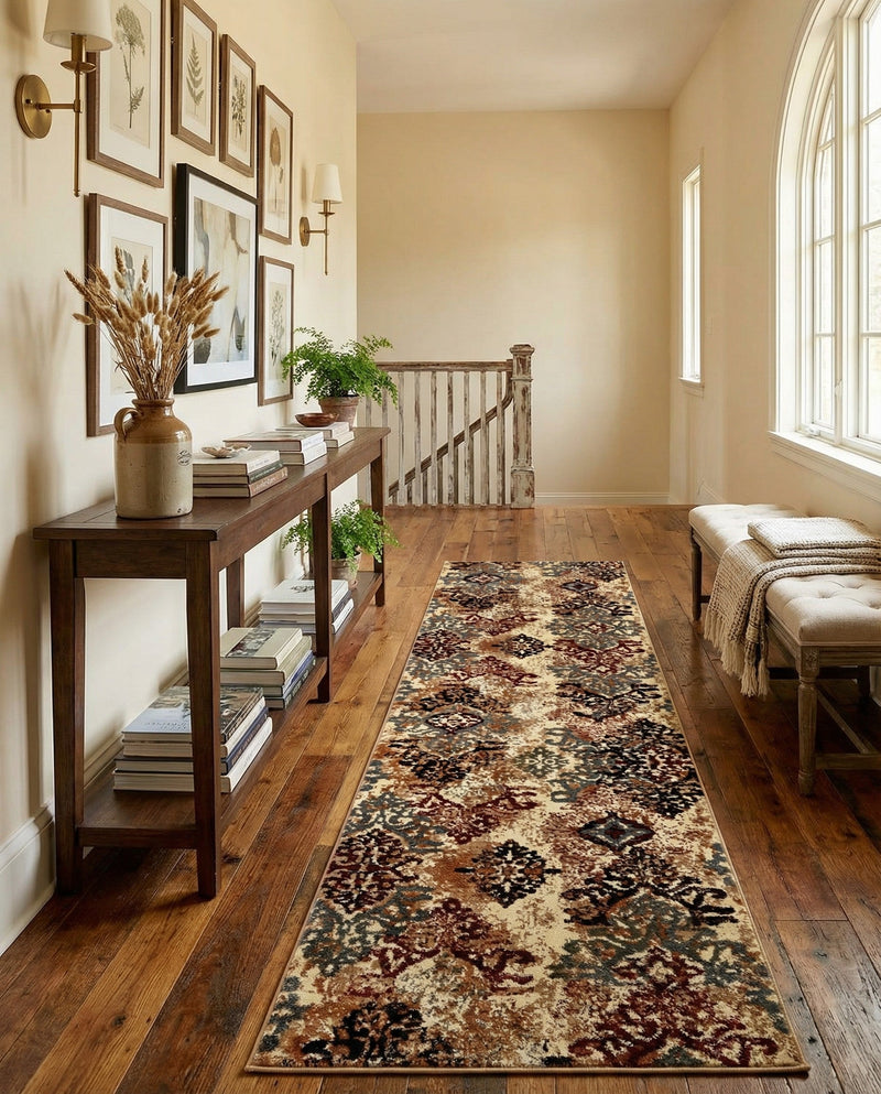 Bistro Lounge Collection Area Rug -  Piccolo Runner Beige  lifestyle 48