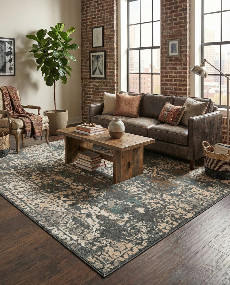 Gobi Sands Collection Area Rug - Dunhuang Rectangle Gray  lifestyle 18